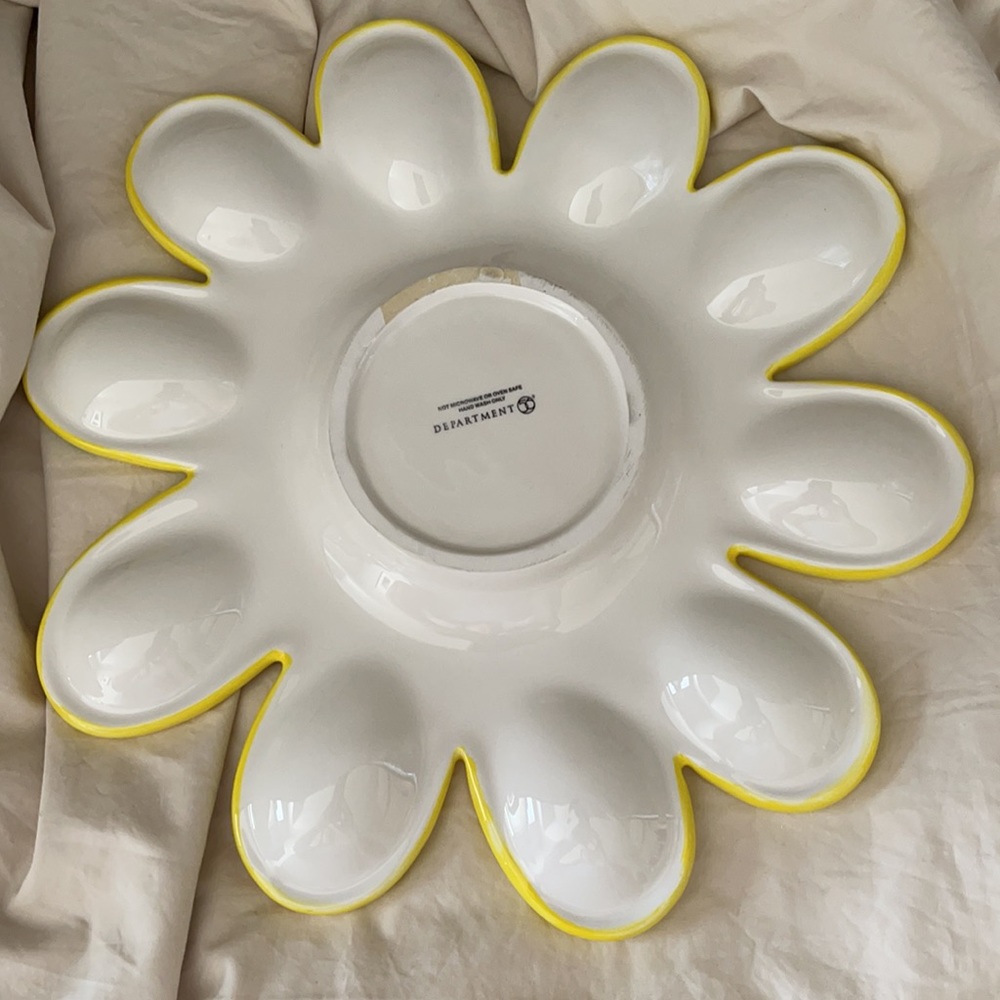 Department56 Flower DeviledEgg CeramicServing Tray - Picture 6 of 8